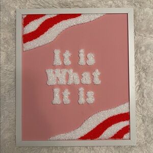 Pink and White Textured Wall Art